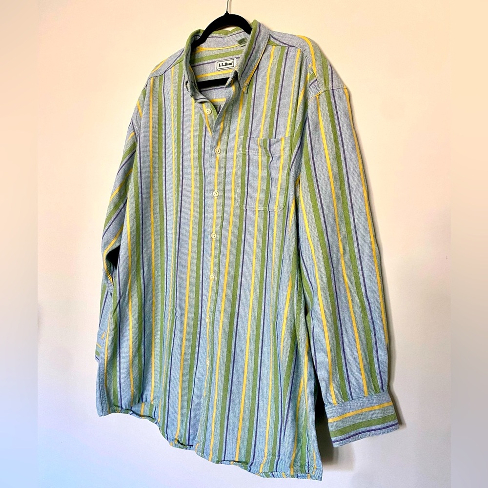 Vintage L.L. Bean Striped Men’s Button Down Shirt Size X-Large Tall